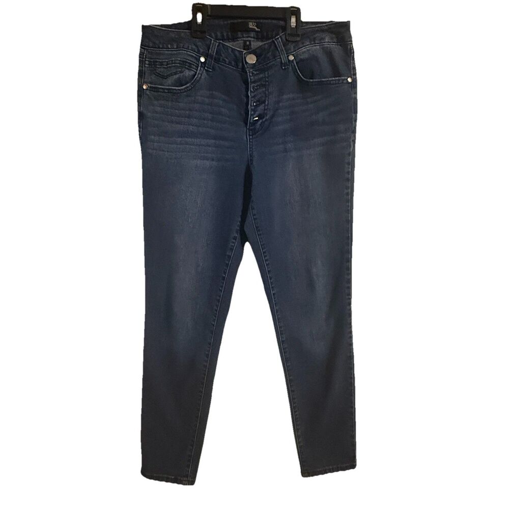 1822 Denim Women's Blue Jeans Skinny Stretch Button Fly Size 10